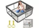 Fodoss Baby Playpen with Mat, Small Play Pen(47x47inch), for Babies and Toddlers, Pen