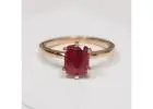 Best Rare Untreated Cushion Ruby Solitaire Ring (1.57cts)