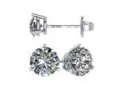  Elevate Your Style with Central Diamond Center 14K Gold CZ Stud Earrings! 