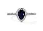 Sapphire & Diamond Halo Ring (Pear Shape)