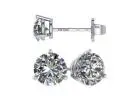 Sparkle in Style: Central Diamond Center 14K Gold CZ Stud Earrings - Platinum Plated 5.50mm