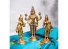 Eternal Balance Brass Vishnu Sridevi Bhudevi by The Advitya