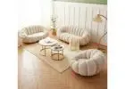 Pumpkin Lounge Sofa Set In White Color