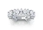 Three Fourth Eternity Diamond Round Layered Prong Wedding Ring