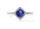 0.82cttw. Heated Classic Square Cushion Sapphire Diamond Rings