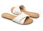 FITORY Women's Flat Sandals Fashion Slides With Soft Leather Slippers for Summer Size 6-11