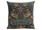 William Morris Strawberry Thief Blue Cushion Cover Handmade