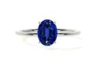 Buy Blue Sapphire Oval Dainty Four Prong Solitaire Engagement Ring