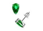 Emerald Pear Classic Four Prong Stud Earrings