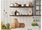 Elegant Mahogany Long Floating Shelves for Modern Spaces