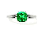 Dazzling Emerald Square Cushion Traditional Solitaire Ring