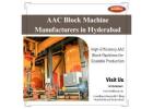 AAC Block Machine Manufacturers in Hyderabad|7675989961|Buildmate