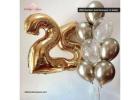  25th Birthday Balloons Gold Bouquet Dubai