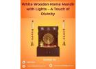 White Wooden Home Mandir with Lights – A Touch of Divinity