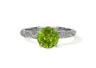 Affordable Peridot Ring with Twisted Diamond Set Shank – Order Now