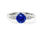 Stunning Round Blue Sapphire and Diamond Ring