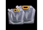 Custom wine stand up pouch with spout and tap wholesale