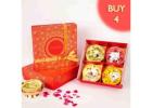 Buy Ghevar Sweet Online | Assorted Ghevar Box of 4 – Khoya Mithai