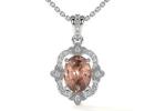 Art Deco Morganite Pendants Setting with Diamond Accents