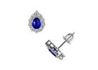 Pear Shape Blue Sapphire Earrings Studs at GemsNY