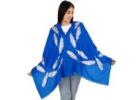 Large Pashmina Stole with Feathers and Beads | TCG London
