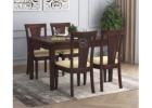 4 Seater Dining Table Set – Wooden Style, Great for Daily Use