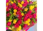 Buy Fresh Pink and Yellow Rose Bouquet for Any Occasion