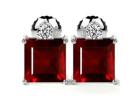 Heirloom Quality Natural Diamonds With Ruby Earrings Studs