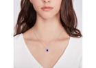 IGI 1.05 Carat Round Shape Blue Sapphire Pendants | GemsNY