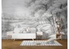 Embrace the Wild: Grey Jungle Mural for Your Living Space