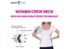 Women Deep Crew Neck Premium Cotton Sweatproof T-Shirt