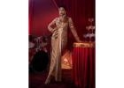 J’Adore Metallic Draped Gown – Long Gown Dress for Parties