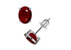 Ruby Oval Classic Four Prong Cut Stud Earrings - GemsNY