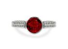 Unique Ruby Round Bezel Set Rope Ring for Women