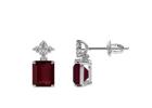 Shop Emerald Cut Ruby Diamond Earrings Online | GemsNY