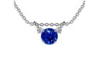 Round Cut Sapphire Three Stone Pendant