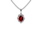 Stunning Oval Cut Natural Ruby Flower Pendant Necklace Untreated