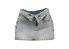 Stylish Crystal Folded Denim Skirt – Shine with Every Step