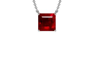 Stunning Natural Ruby Square Pendant in Classic Style