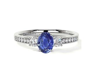 Round Side Diamonds 1.00cttw Sapphire Engagement Rings