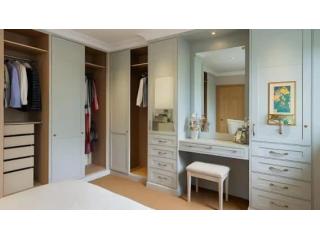 Stylish Sliding Wardrobes with Built-In Dressing Table