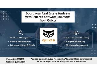 Boost Your Real Estate Business with Tailored Software Solutions from Quixta