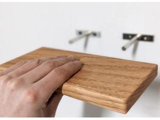 Upgrade Your Wall with a Narrow Floating Shelf in Oak