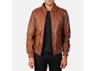 Leather Clan's Coffmen Brown A2 Leather Bomber Jacket