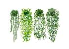 Artificial Hanging Plants for Shelf, 4 Pack Fake Potted Greenery Faux Eucalyptus Vine