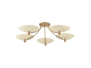 Wolfe 5-Light Semi Flushmount – Patina Brass Modern Ceiling Lighting