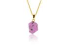 Natural Ruby Raw Crystal Pendant Necklace for Women