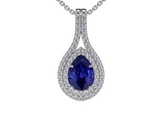 High-Quality Tanzanite Gemstone Necklaces with Round Diamonds