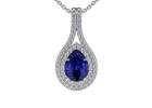 High-Quality Tanzanite Gemstone Necklaces with Round Diamonds