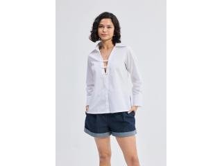 Crisp Details White Button-Down Shirt – Stylish & Comfortable